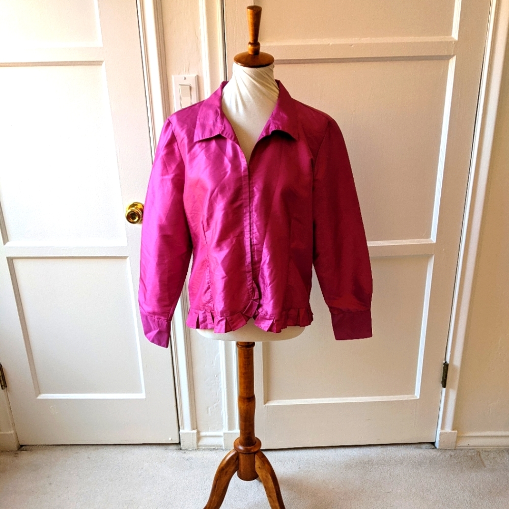 Oscar an Oscar de la Renta company fuchsia blouse size 16p
